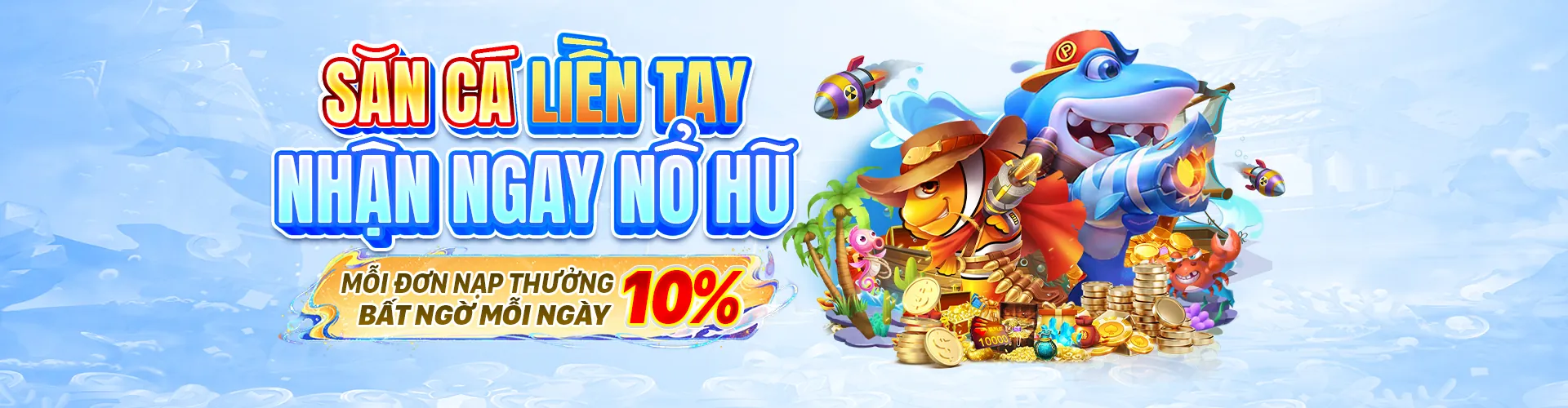 Hình ảnh chính game Bắn Cá 97win, với đồ họa sống động và cá lớn